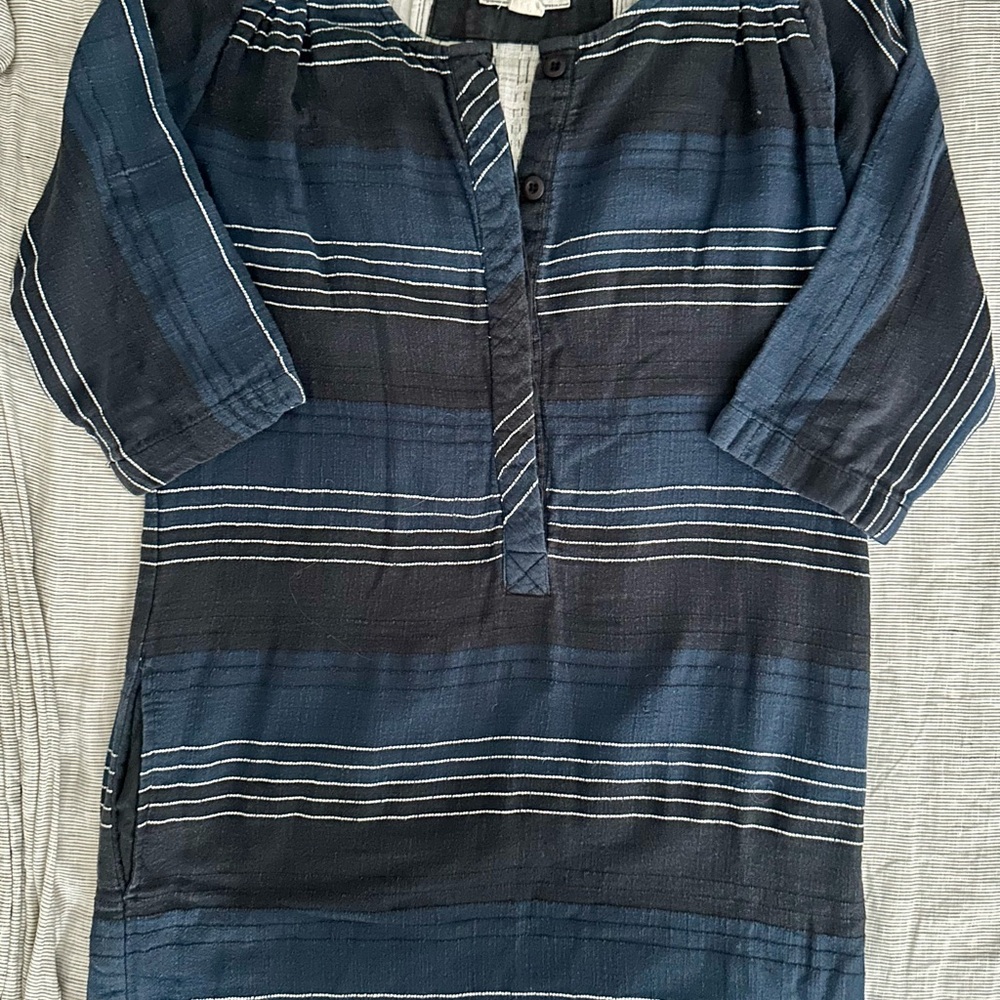 Striped Navy Tunic Top